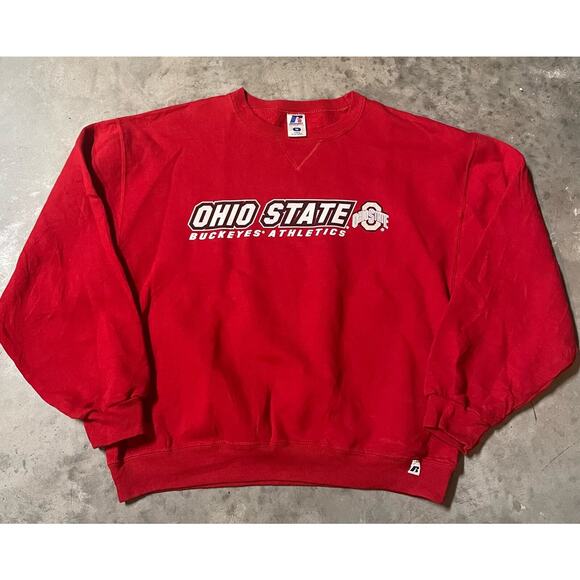 Vintage Russell Athletic Ohio State Men's Medium  Red Sweatshirt - Picture 1 of 6